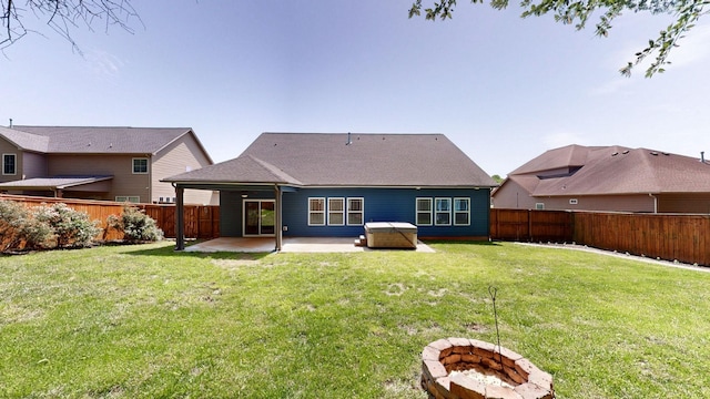 1012 Michaela Cir, Clarksville, TN 37043 - rear view of house featuring a patio area, a fire pit, and a fenced backyard
