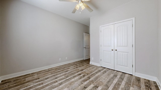 1012 Michaela Cir, Clarksville, TN 37043 - unfurnished bedroom with light wood finished floors, a closet, and a ceiling fan