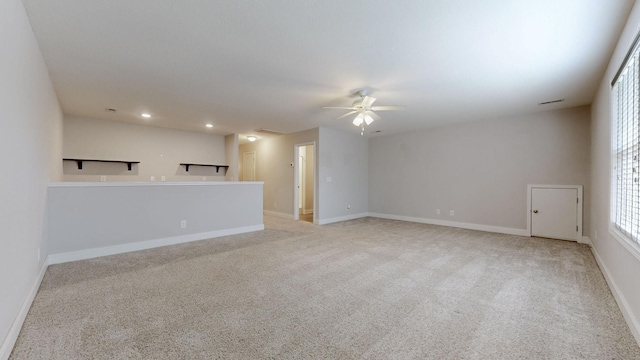 1012 Michaela Cir, Clarksville, TN 37043 - carpeted empty room with ceiling fan and recessed lighting