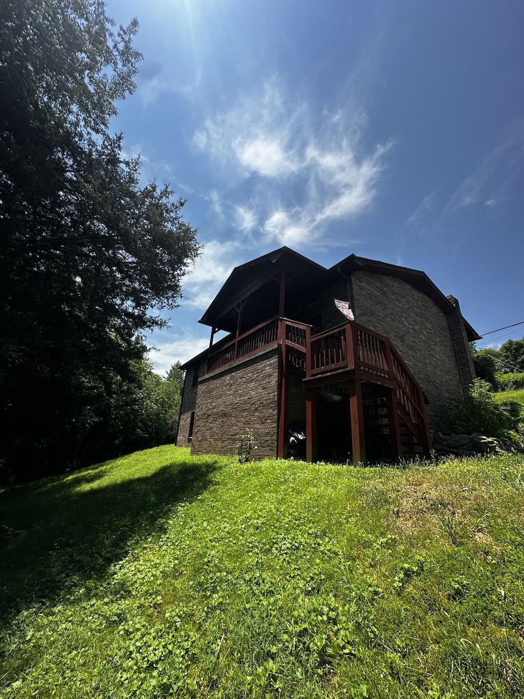 200 Stonewall Hwy, Carthage, TN 37030 - back of house with a deck, a yard, and stairway