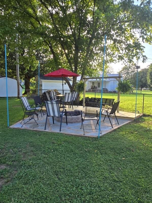 117 June Dr, Dickson, TN 37055 - view of yard featuring a patio and an outdoor fire pit