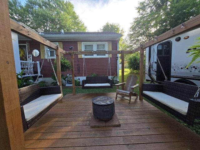 117 June Dr, Dickson, TN 37055 - wooden deck featuring an outdoor living space