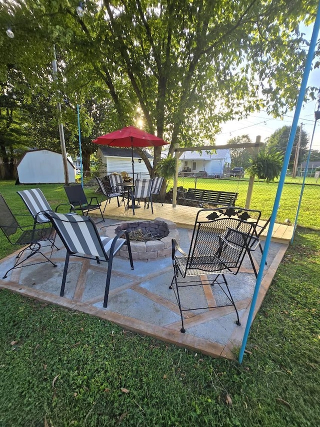 117 June Dr, Dickson, TN 37055 - view of patio / terrace with an outdoor fire pit