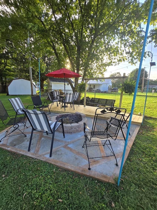 117 June Dr, Dickson, TN 37055 - view of patio with an outdoor fire pit