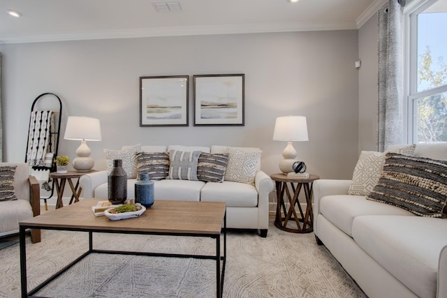 5219 Gladecress Ln, Hermitage, TN 37076 - living area with ornamental molding and recessed lighting