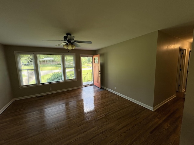 310 Lynwood Cir, Springfield, TN 37172 - spare room with ceiling fan and dark wood finished floors