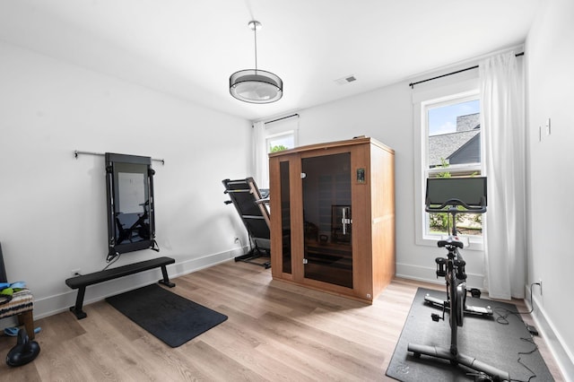 1526 Lipscomb Dr, Brentwood, TN 37027 - exercise room with light wood-type flooring and plenty of natural light