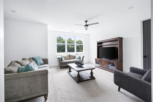 1526 Lipscomb Dr, Brentwood, TN 37027 - carpeted living area with ceiling fan and baseboards