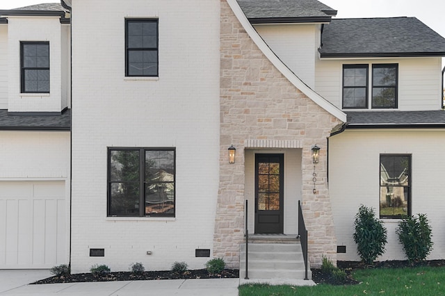 1601 S Observatory Dr Unit C, Nashville, TN 37215 - view of front of house with a shingled roof, stone siding, brick siding, and crawl space