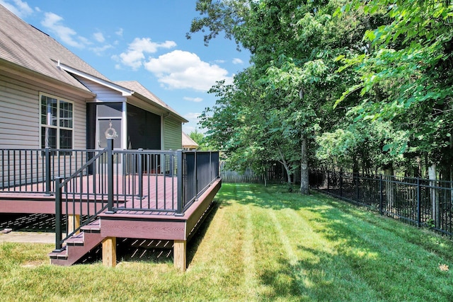 7003 Neville Dr, Ooltewah, TN 37363 - fenced backyard featuring a deck