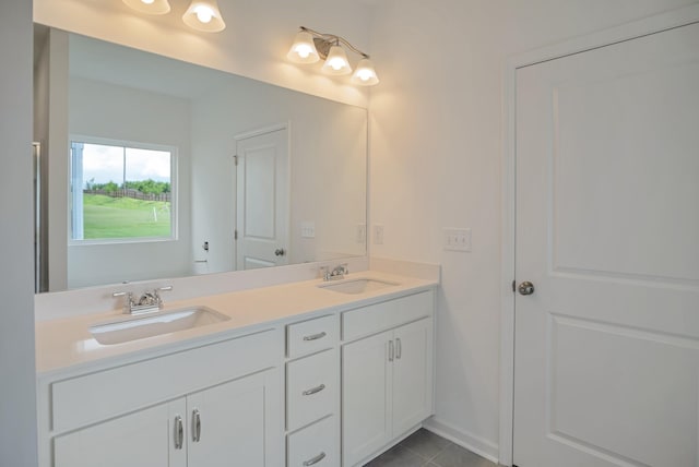 217 Summerlin Dr, Gallatin, TN 37066 - bathroom with double vanity and tile patterned flooring