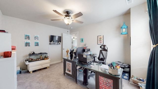 308 Whisper Wood Way, Lebanon, TN 37087 - home office with a ceiling fan and light carpet
