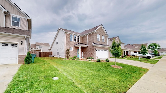 308 Whisper Wood Way, Lebanon, TN 37087 - traditional-style home featuring driveway, a garage, board and batten siding, a residential view, and brick siding