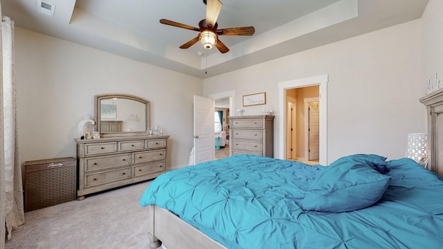 308 Whisper Wood Way, Lebanon, TN 37087 - bedroom with a raised ceiling, carpet, and ceiling fan