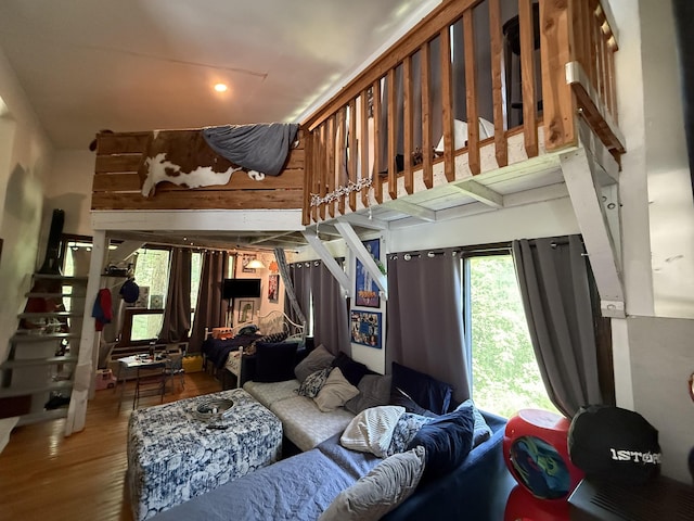 180 Webb Rd, Summertown, TN 38483 - living area with stairs and wood finished floors