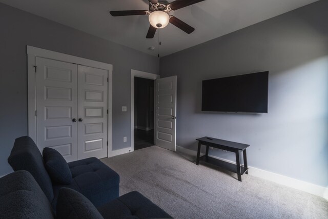 1652 Lantana Dr, Thompsons Station, TN 37179 - living room with carpet flooring and a ceiling fan