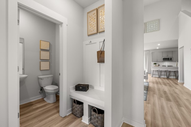 7214 Hanworth St, Fairview, TN 37062 - mudroom with light wood-type flooring and recessed lighting