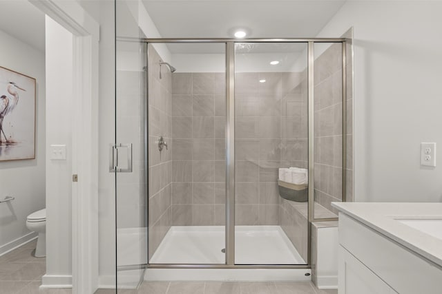 7218 Hanworth St, Fairview, TN 37062 - bathroom featuring vanity, a shower stall, and tile patterned floors