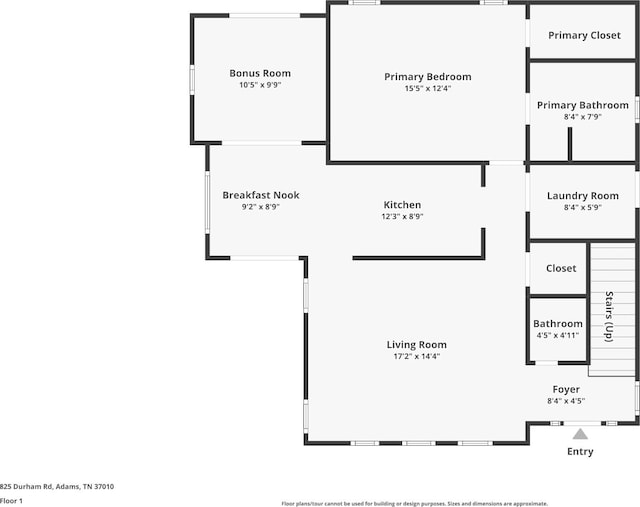 825 Durham Rd, Adams, TN 37010 - view of home floor plan