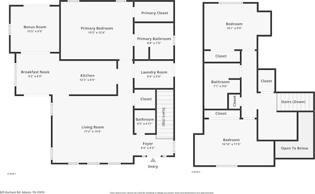 825 Durham Rd, Adams, TN 37010 - view of home floor plan