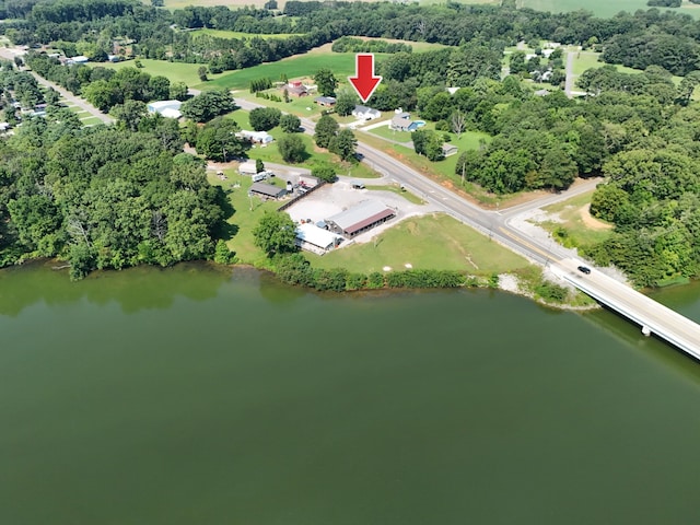 6117 Aedc Rd, Winchester, TN 37398 - aerial view of property's location with a large body of water and a tree filled landscape