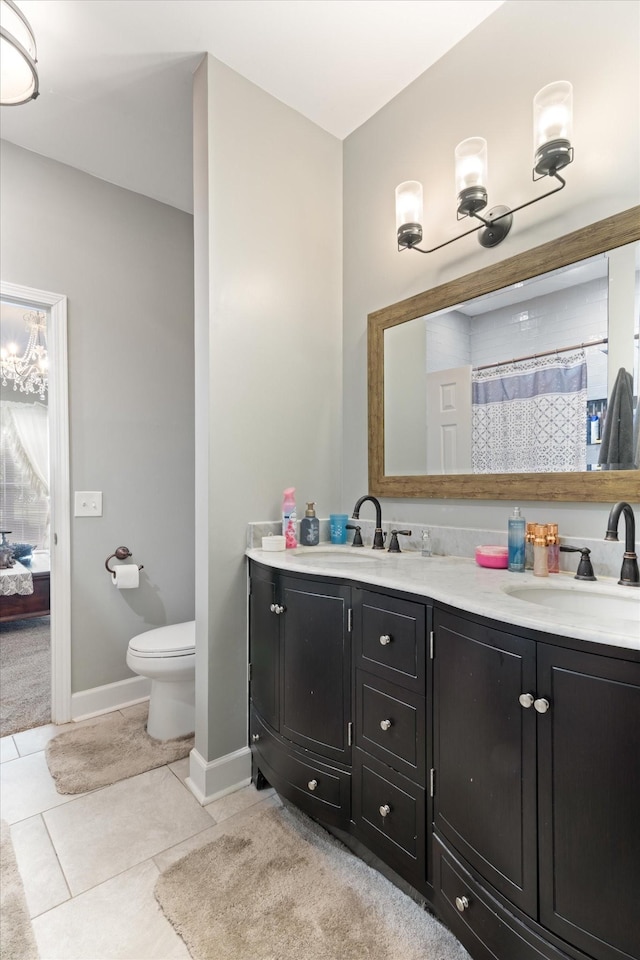 1104 Golf Course Ln, Ashland City, TN 37015 - bathroom with double vanity and tile patterned floors