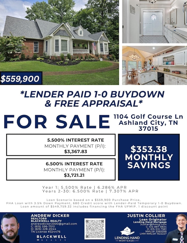 1104 Golf Course Ln, Ashland City, TN 37015 - view of marketing collateral with multiple images