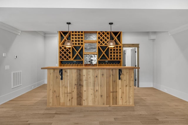 343 Circuit Rd, Franklin, TN 37064 - indoor dry bar with light wood finished floors and pendant lighting