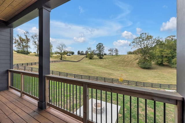 343 Circuit Rd, Franklin, TN 37064 - deck with a fenced backyard and a view of countryside