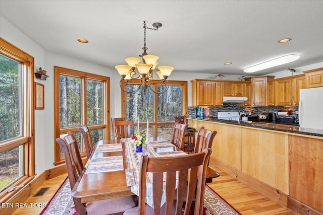 802 Stonegate Way, Townsend, TN 37882 - dining area featuring a chandelier, light wood-type flooring, and recessed lighting