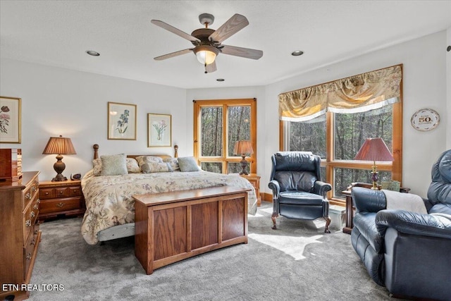 802 Stonegate Way, Townsend, TN 37882 - carpeted bedroom featuring a ceiling fan and recessed lighting