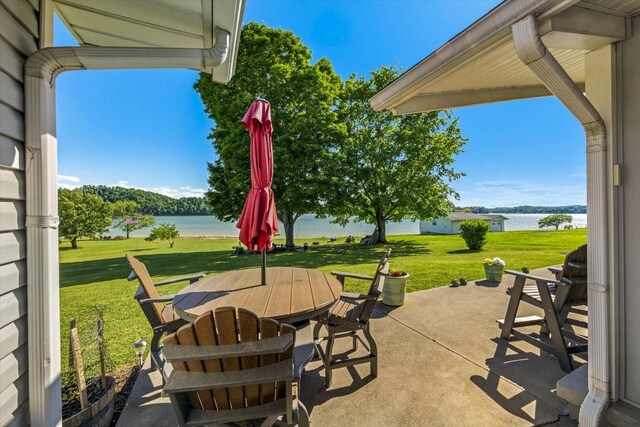 1648 Canal Ln, Dandridge, TN 37725 - view of patio with a water view and outdoor dining space