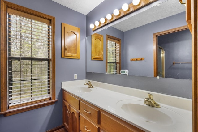 183 Jerry Smith Rd, Indian Mound, TN 37079 - full bathroom with double vanity, plenty of natural light, and a shower with shower door