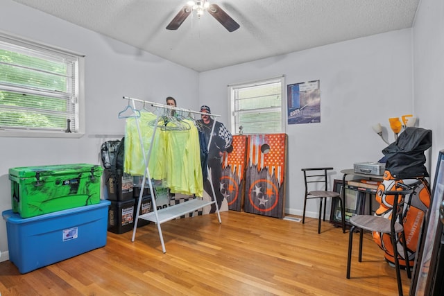 314 W 2nd St, Jasper, TN 37347 - misc room featuring wood finished floors, a ceiling fan, and a textured ceiling