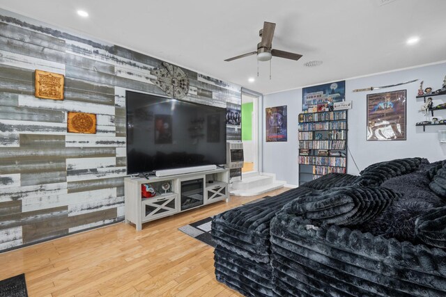 314 W 2nd St, Jasper, TN 37347 - bedroom featuring wood finished floors, recessed lighting, and an accent wall