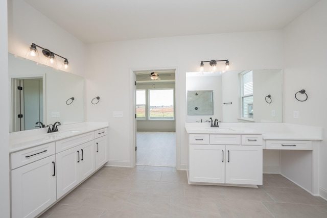 5416 Bridgemore Blvd, Murfreesboro, TN 37129 - full bathroom with healthy amount of natural light, two vanities, and ceiling fan