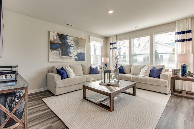 2417 Williams Ridge Dr, Columbia, TN 38401 - living area featuring wood finished floors and recessed lighting