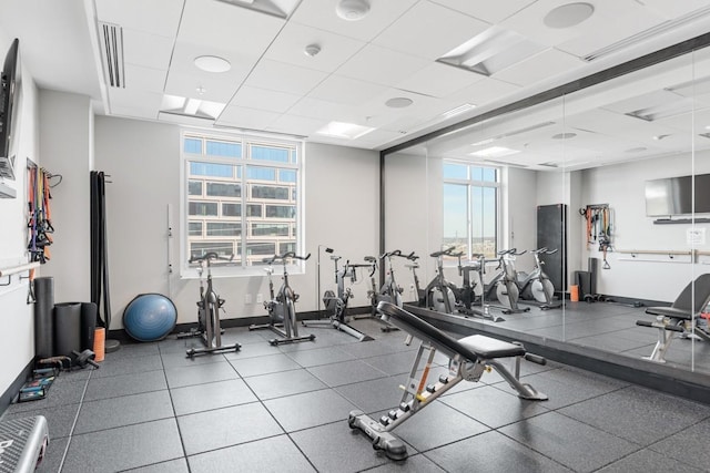 20 Rutledge St Unit 407, Nashville, TN 37210 - gym featuring baseboards and a drop ceiling