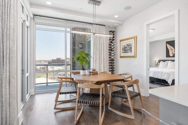 20 Rutledge St Unit 407, Nashville, TN 37210 - dining room with wood finished floors, healthy amount of natural light, and recessed lighting