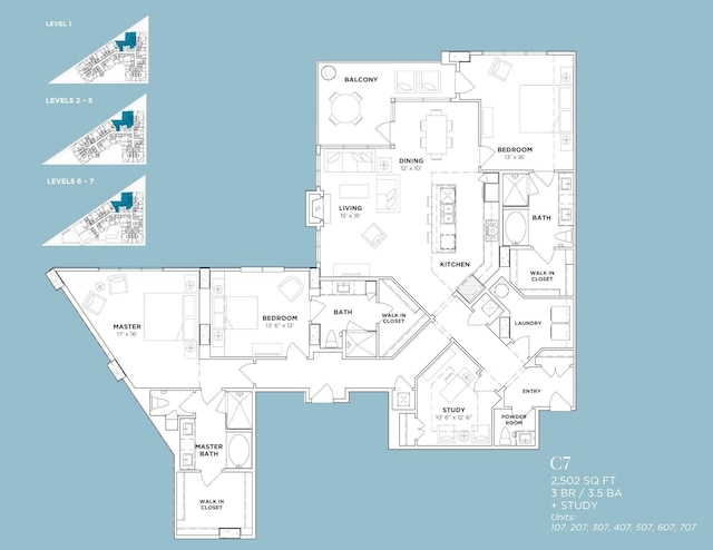 20 Rutledge St Unit 407, Nashville, TN 37210 - view of home floor plan
