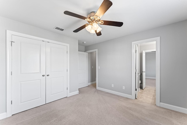 824 Promise Way, Murfreesboro, TN 37128 - unfurnished bedroom with light colored carpet, a closet, and a ceiling fan
