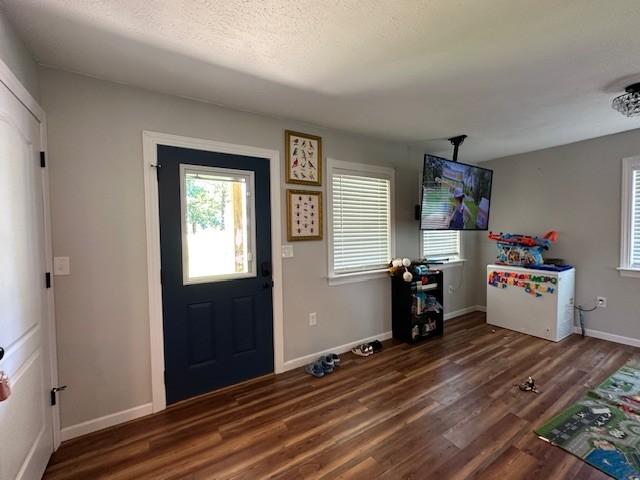 2082 Airport Ridge Rd, Linden, TN 37096 - entryway with wood finished floors and a textured ceiling