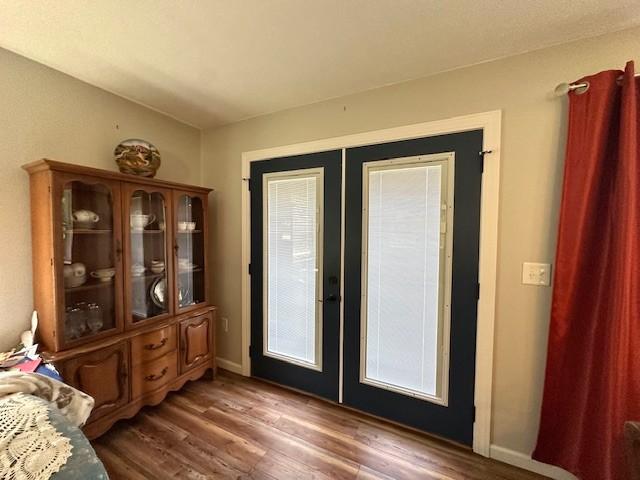 2082 Airport Ridge Rd, Linden, TN 37096 - doorway to outside featuring wood finished floors and french doors