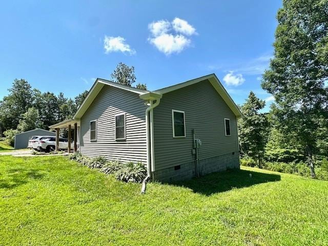 2082 Airport Ridge Rd, Linden, TN 37096 - view of property exterior with a yard and crawl space