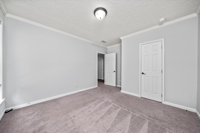 1901 Rickman Rd, Livingston, TN 38570 - unfurnished bedroom featuring carpet floors, a textured ceiling, and ornamental molding