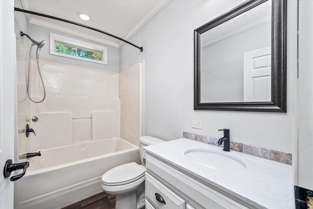 1901 Rickman Rd, Livingston, TN 38570 - full bath featuring crown molding, shower / bathtub combination, vanity, and recessed lighting