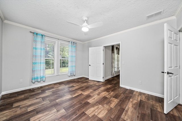 1901 Rickman Rd, Livingston, TN 38570 - unfurnished bedroom featuring wood finished floors, a textured ceiling, ornamental molding, and ceiling fan