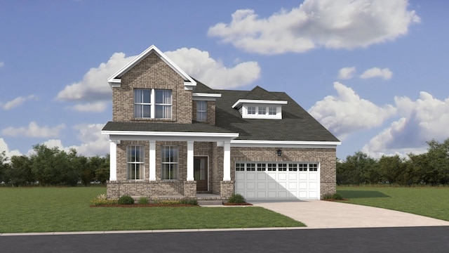 3438 Dench Dr, Murfreesboro, TN 37130 - craftsman-style home featuring brick siding, driveway, a front lawn, and covered porch