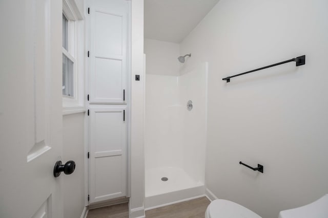 4037 Calumet Dr, Antioch, TN 37013 - bathroom with wood finished floors and a shower