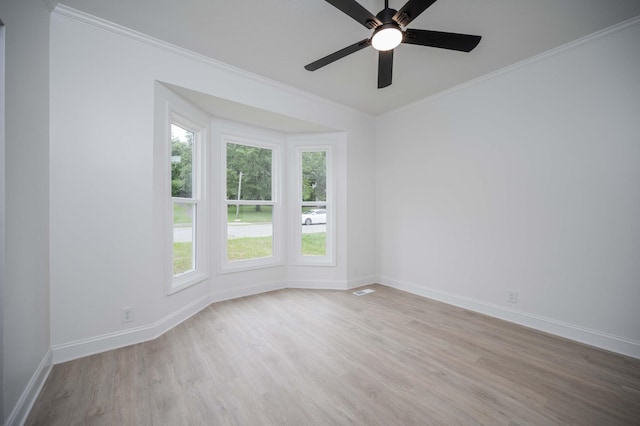 4037 Calumet Dr, Antioch, TN 37013 - empty room with crown molding, wood finished floors, and a ceiling fan